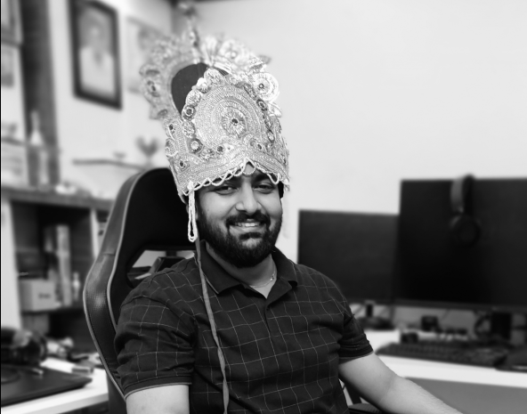 Prafful Suthar dressed as an ant with adhd